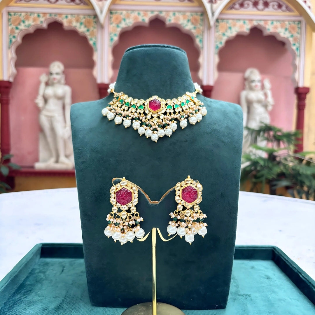 Pankhuri Jadau Set – A Symphony of Heritage