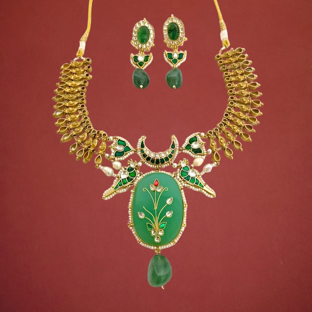 Panna meena necklace