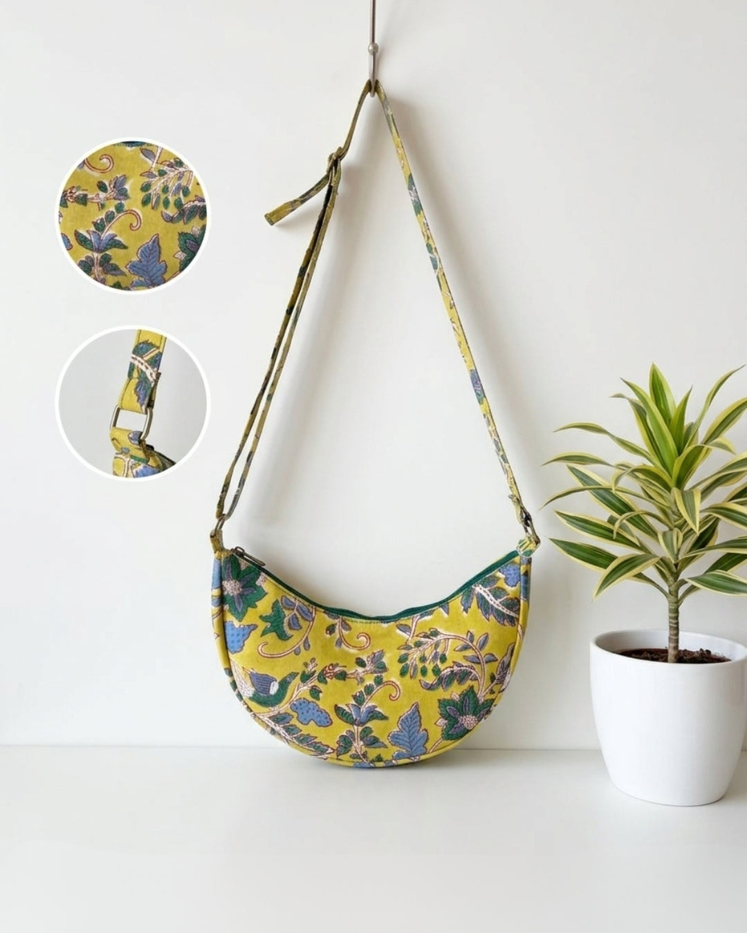 Panchi Vatika Crescent Bag