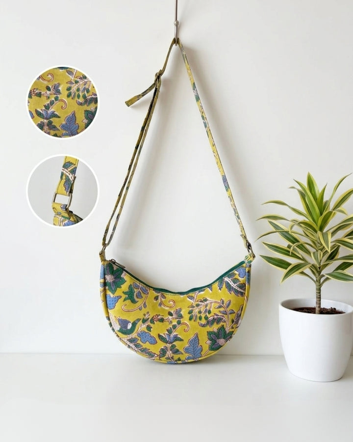 Panchi Vatika Crescent Bag