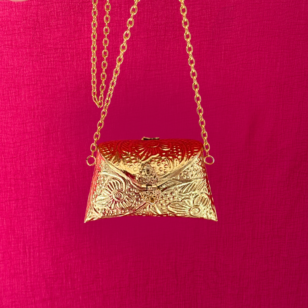 Golden Envelope Chain Bag