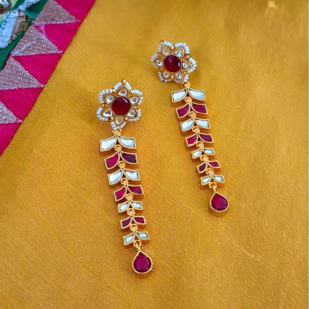 Laal Jharna Earrings