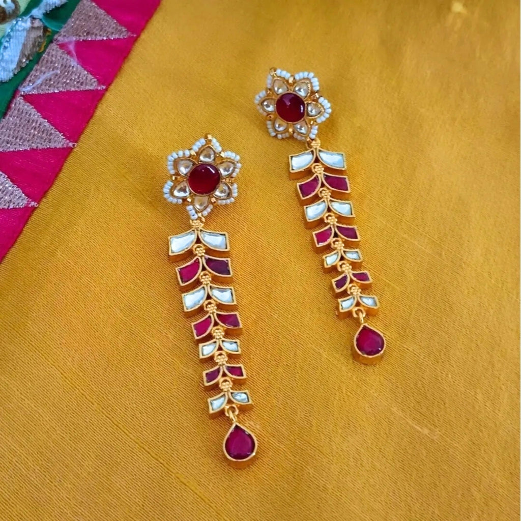 Laal Jharna Earrings