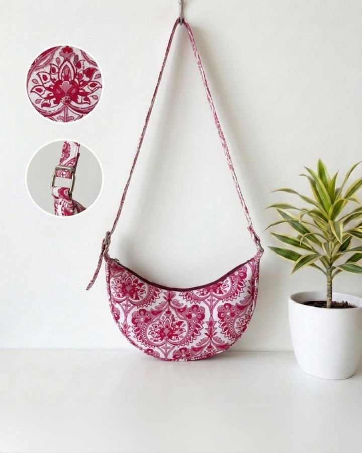 Surkh Jaali Crescent Bag