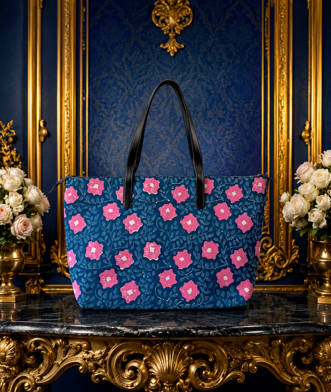 Gulnaar Indigo Bloom Tote