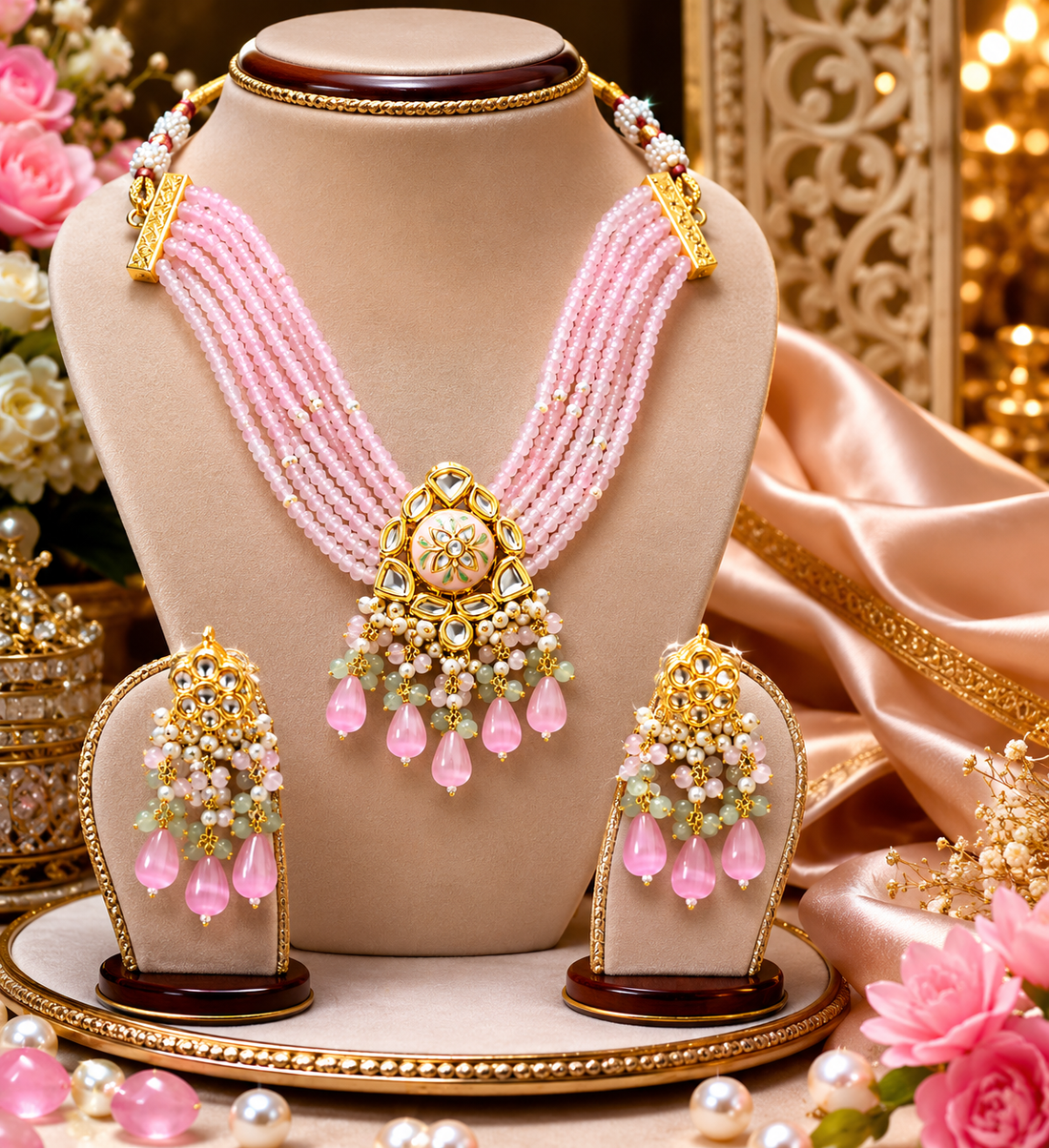 Rosé Rajwadi Statement Set