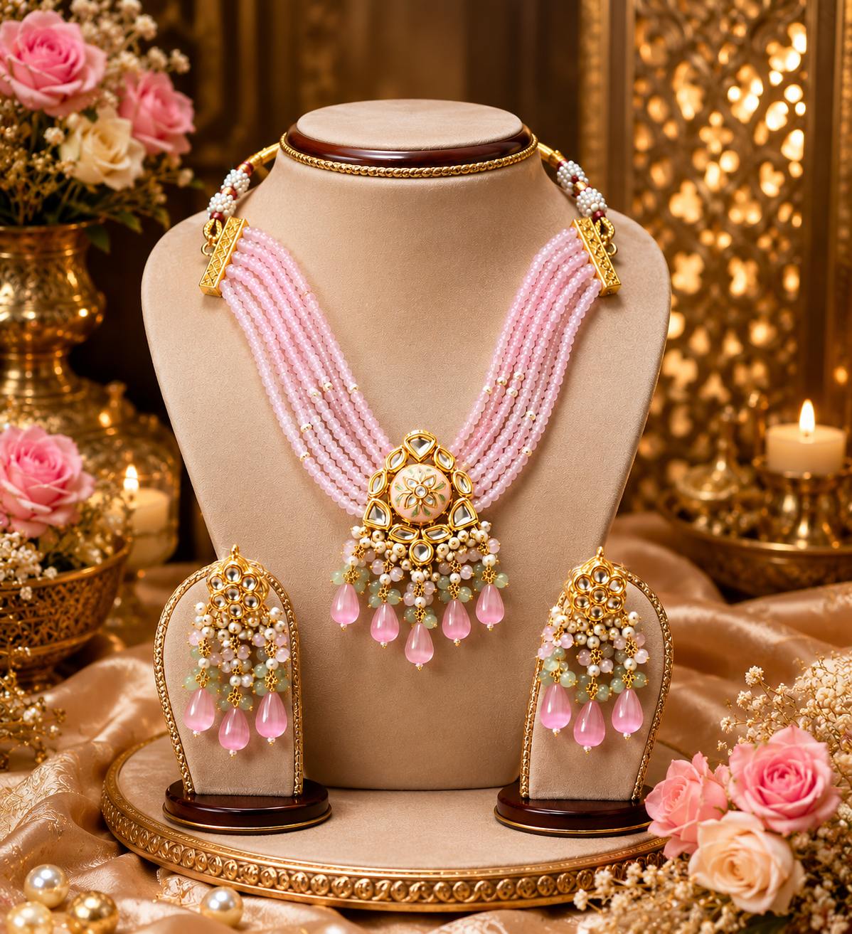 Rosé Rajwadi Statement Set