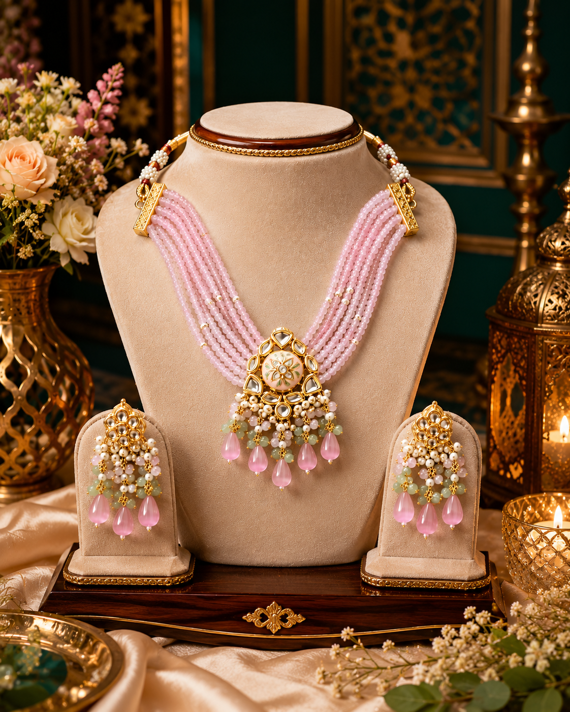 Rosé Rajwadi Statement Set