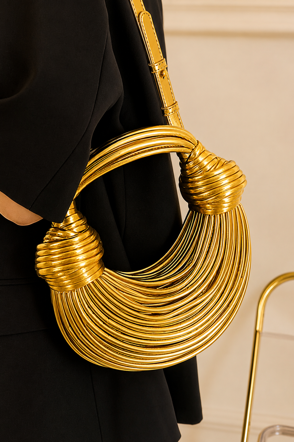 Aurora Gold Sculptural Bag