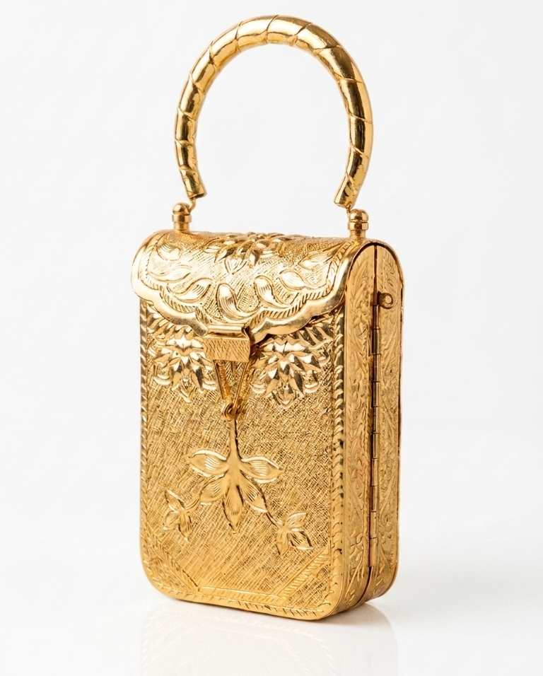 Noor Jaal Heritage Brass Clutch