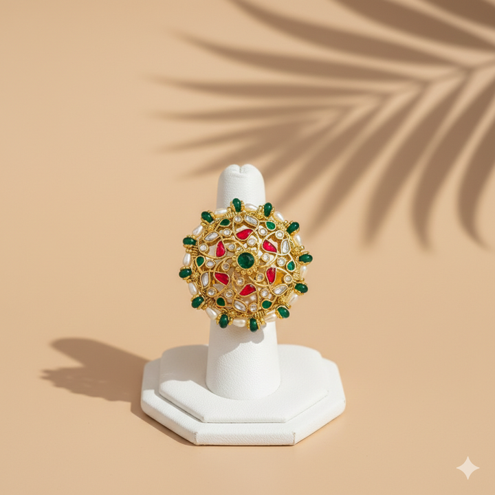 Panna Surkh Viraasat Ring