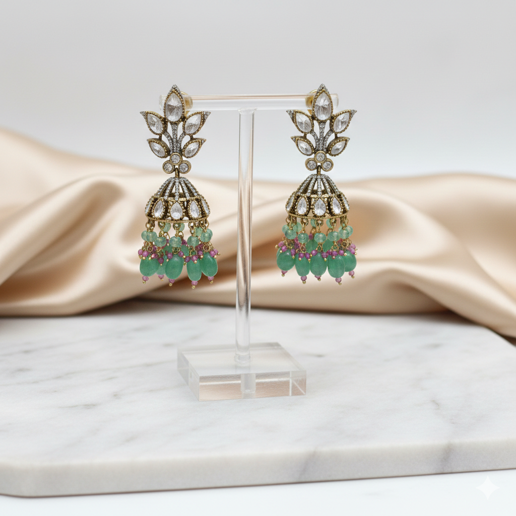 Panna Pushp Raj Jhumkas