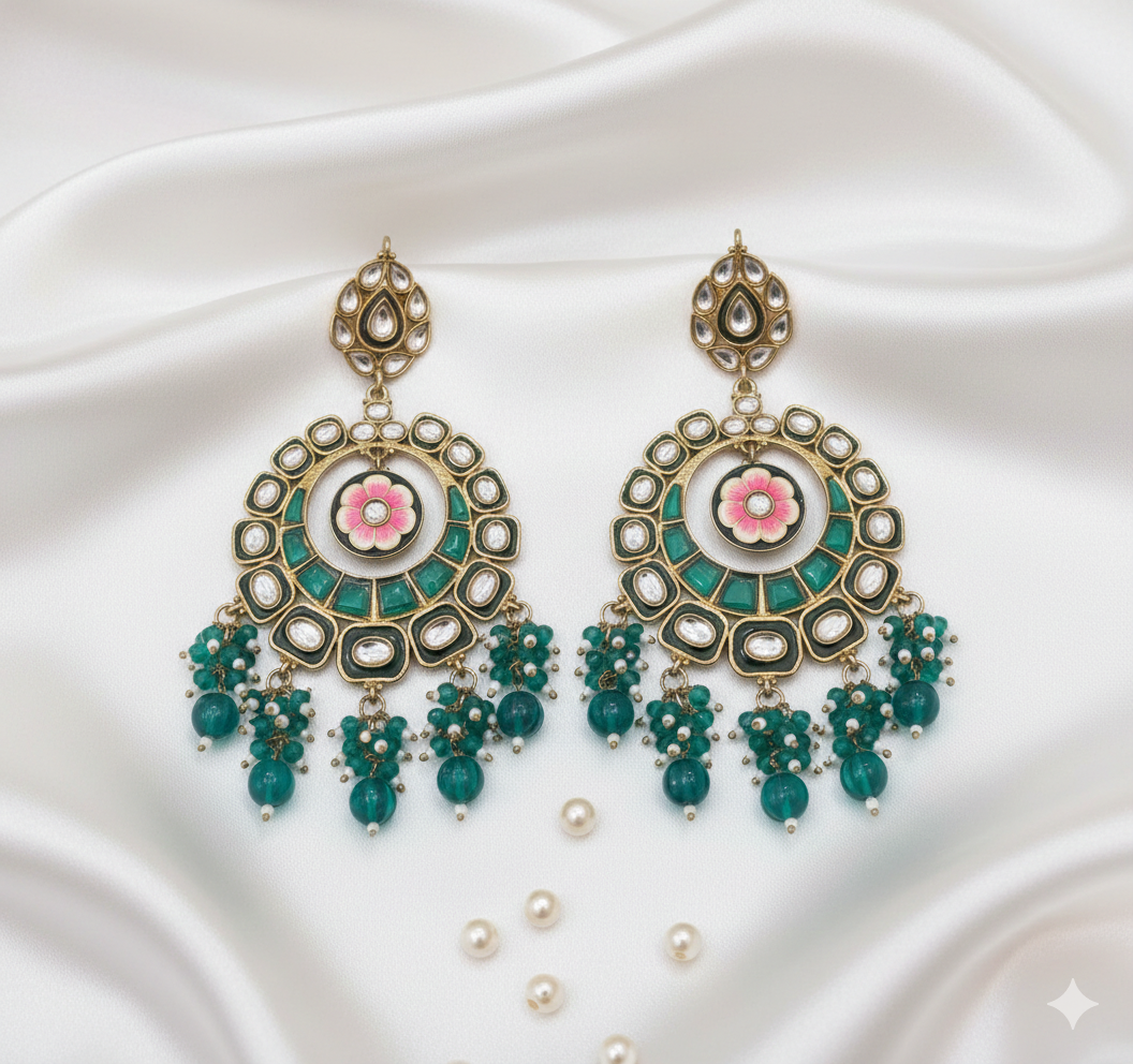 Gulbahar Meena Chandbali Earrings