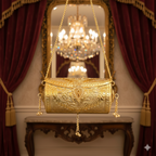 Royal Gold Handcrafted Metal Sling Clutch