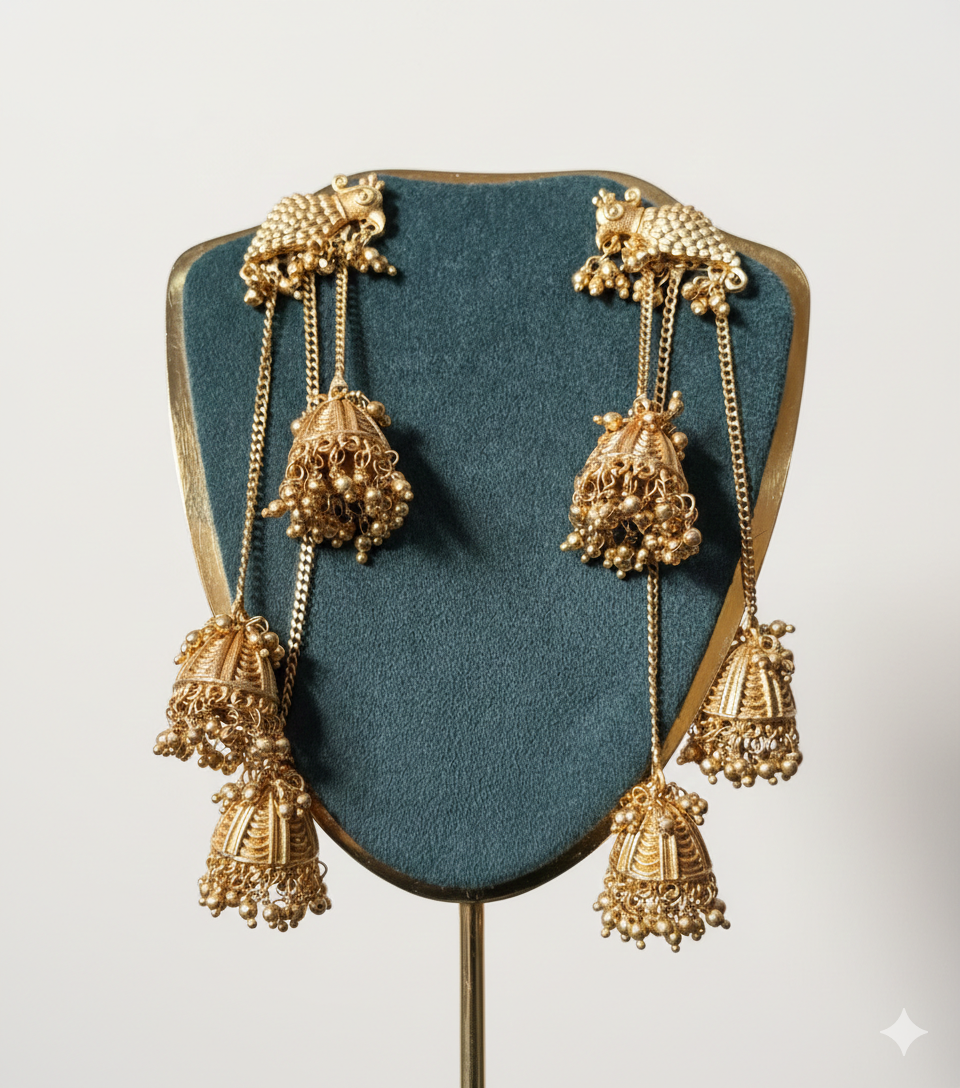 Rajgharana Panch Jhumki Earrings