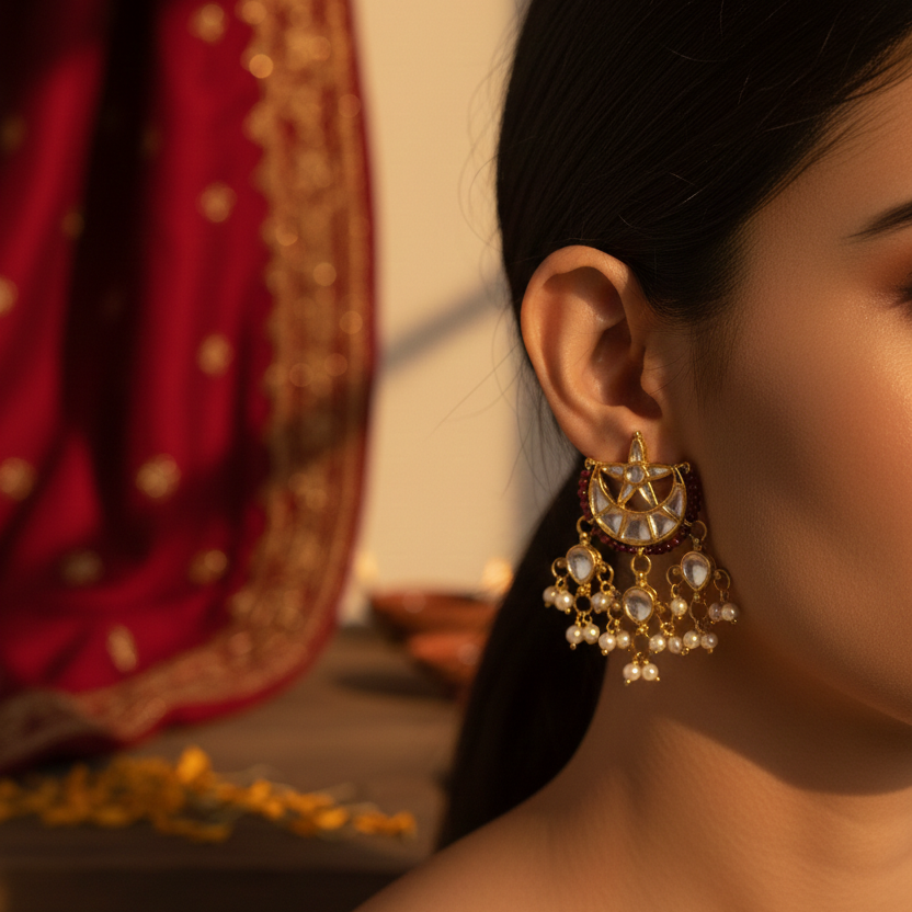 Noorangi Chand Tara Earrings