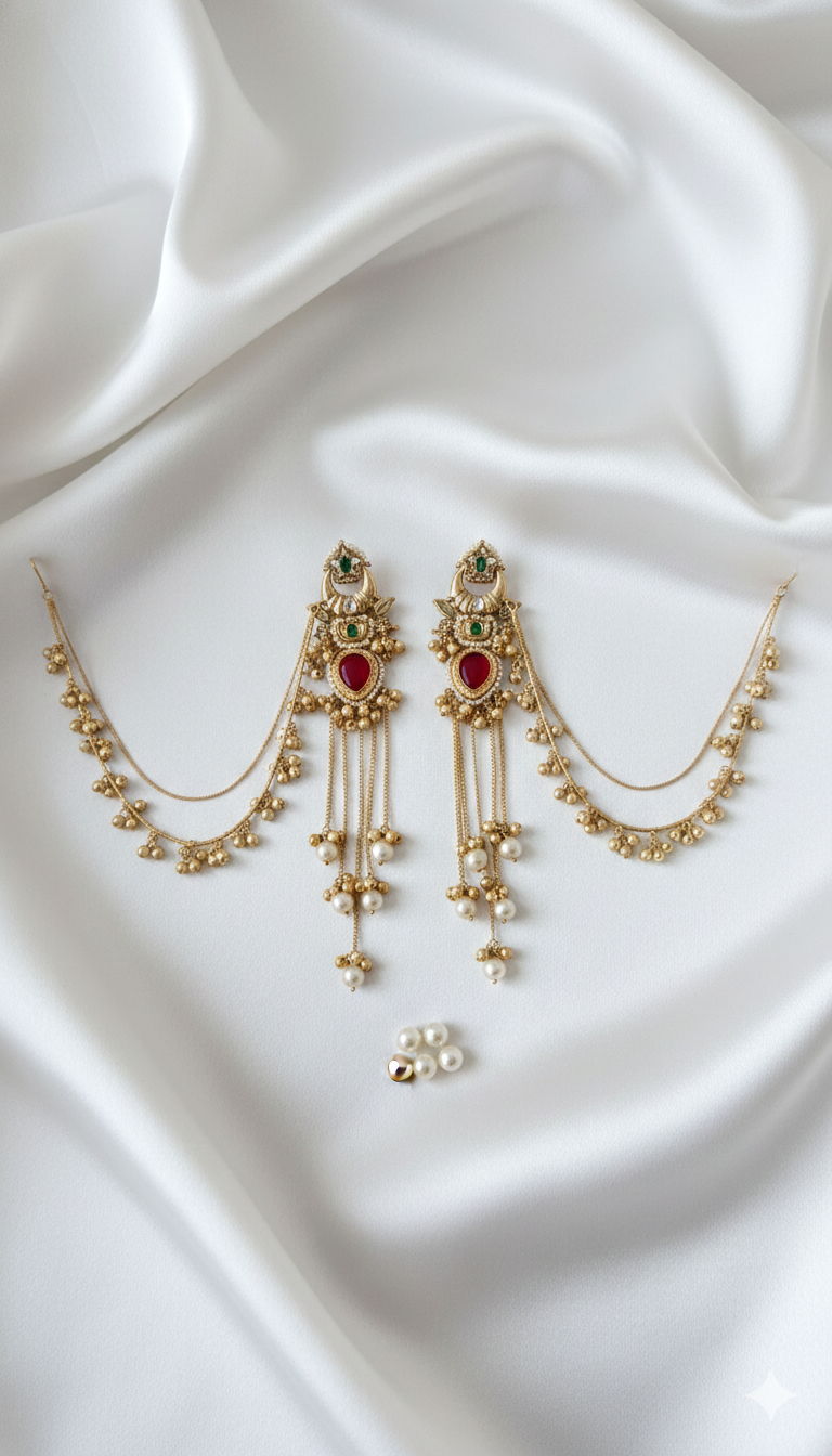 Rajkumari Haar Earrings with Side Chains