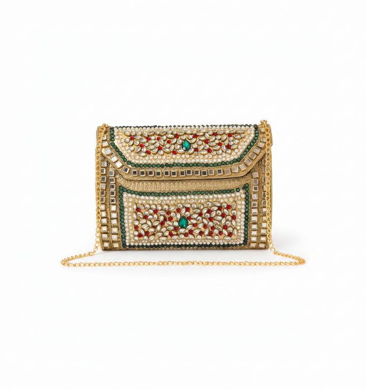 Meher Pearl Kundan Clutch