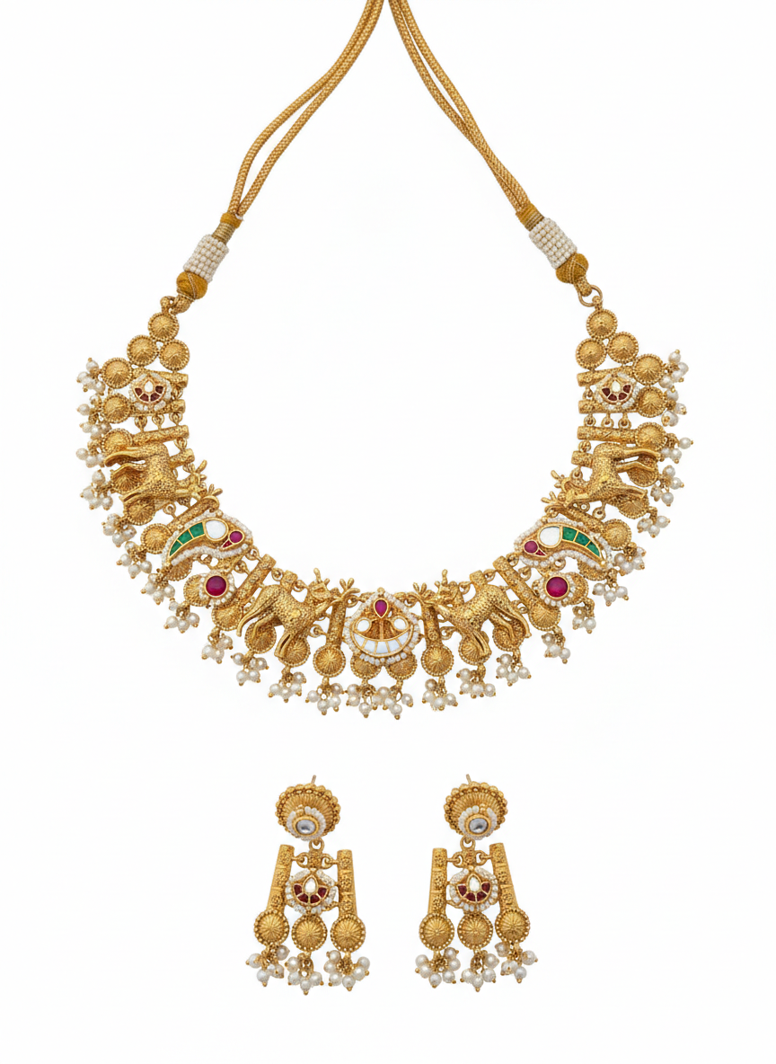 Rajsi Gaj Viraasat Temple Necklace Set