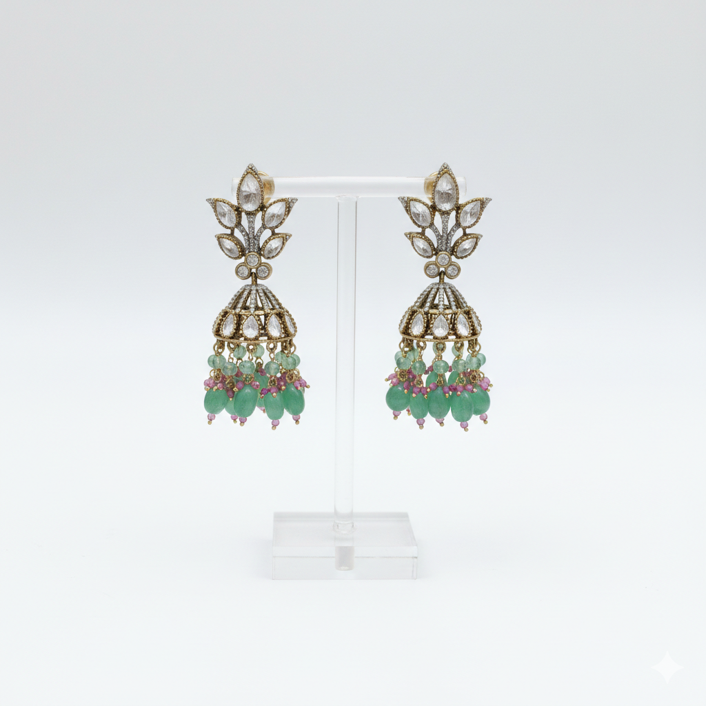 Panna Pushp Raj Jhumkas