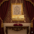 Royal Gold Handcrafted Metal Sling Clutch