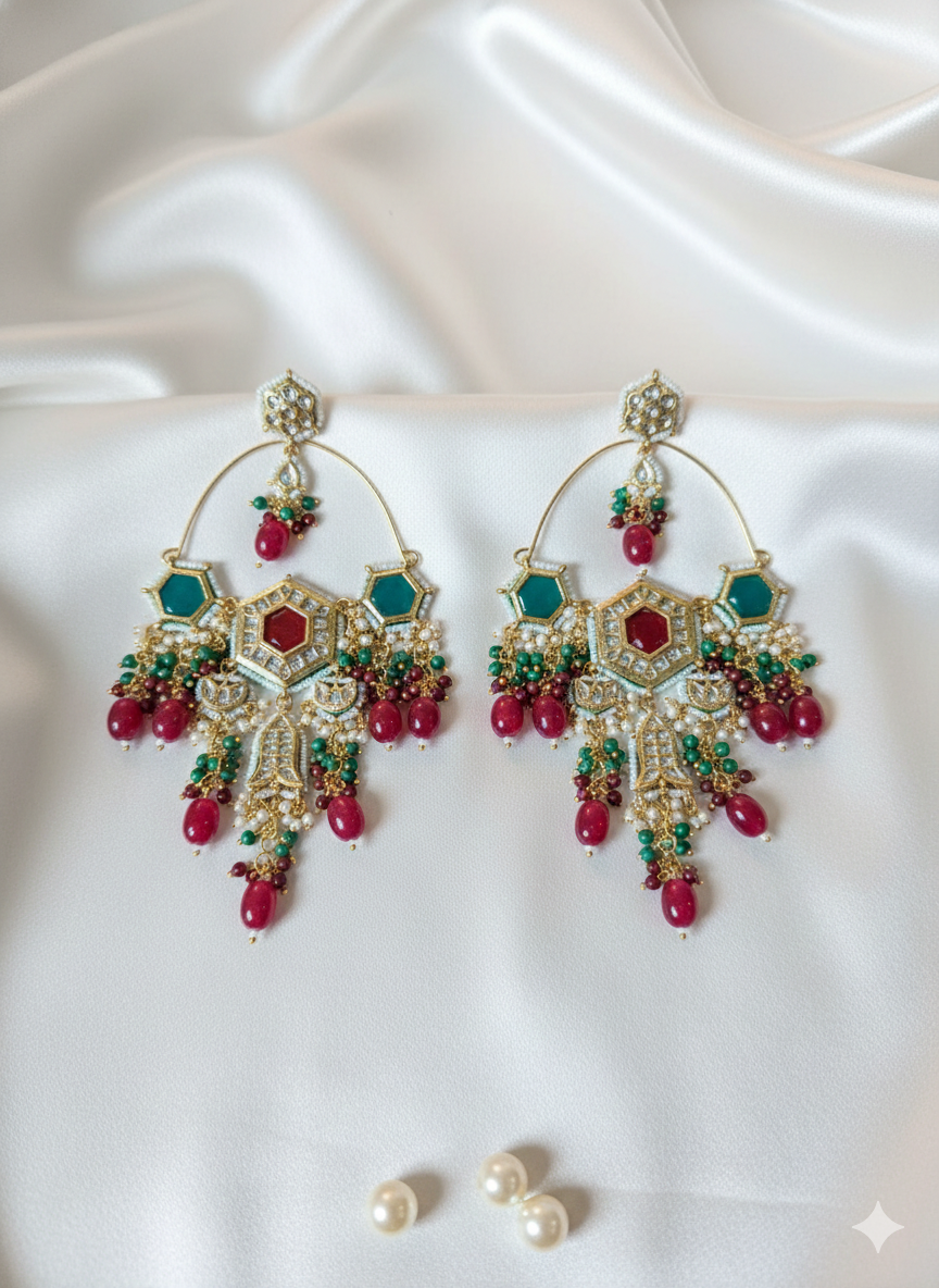 Meher Hexa Statement Earrings