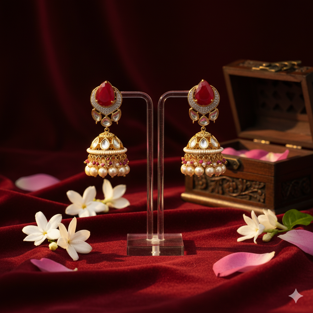 Teardrop Raj Jhumkas
