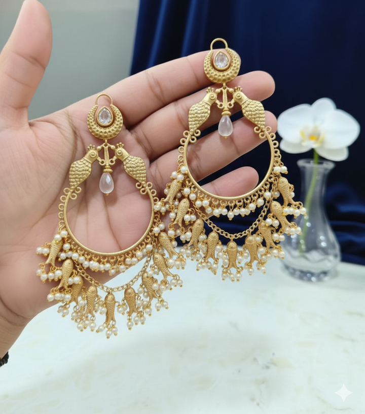 Mayura Pearl Chandbali Earrings