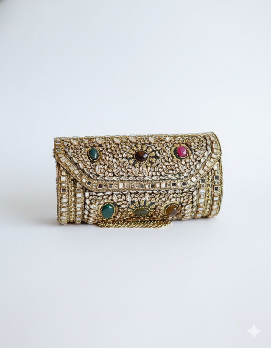Royal Handcrafted Kundan Clutch