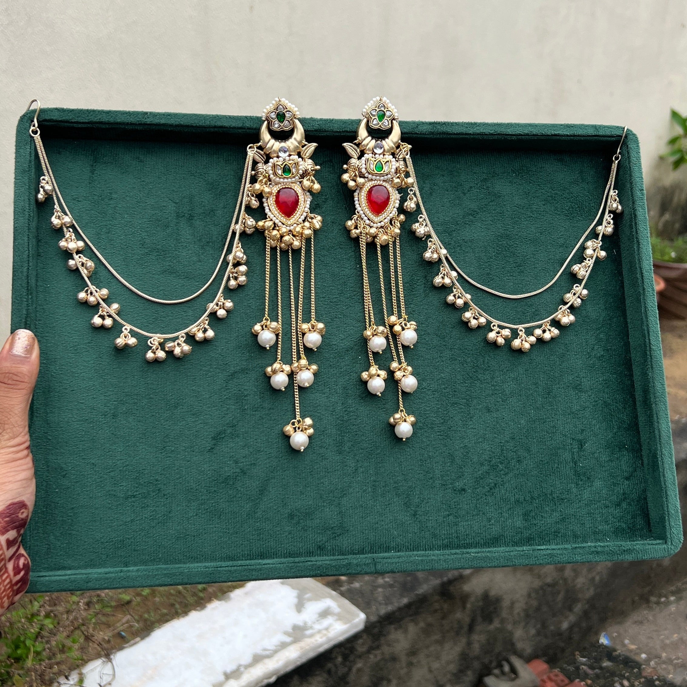 Rajkumari Haar Earrings with Side Chains