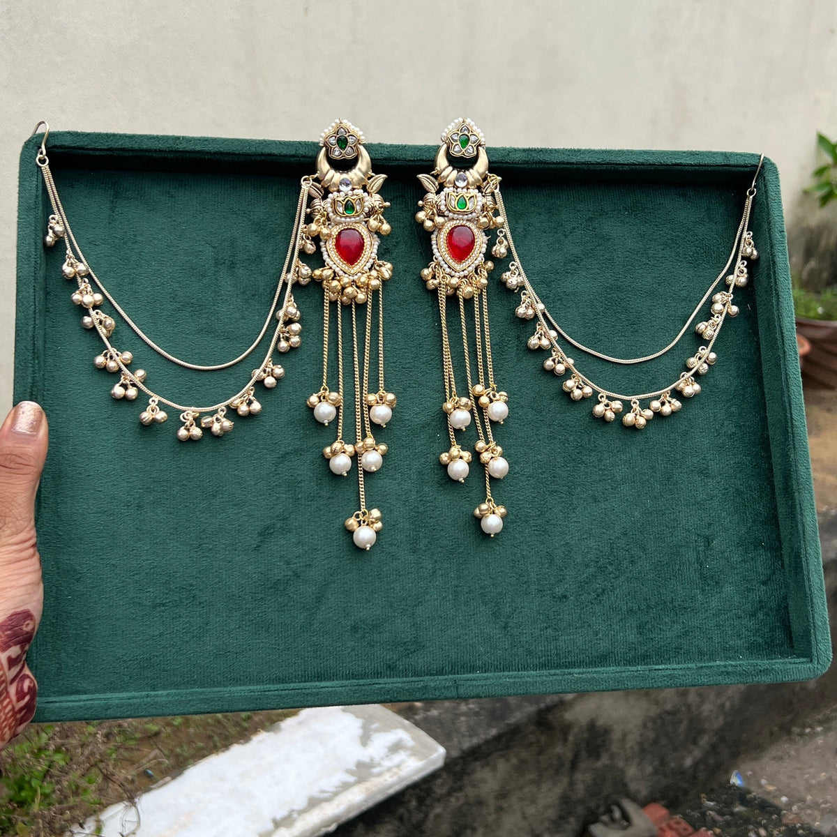 Rajkumari Haar Earrings with Side Chains