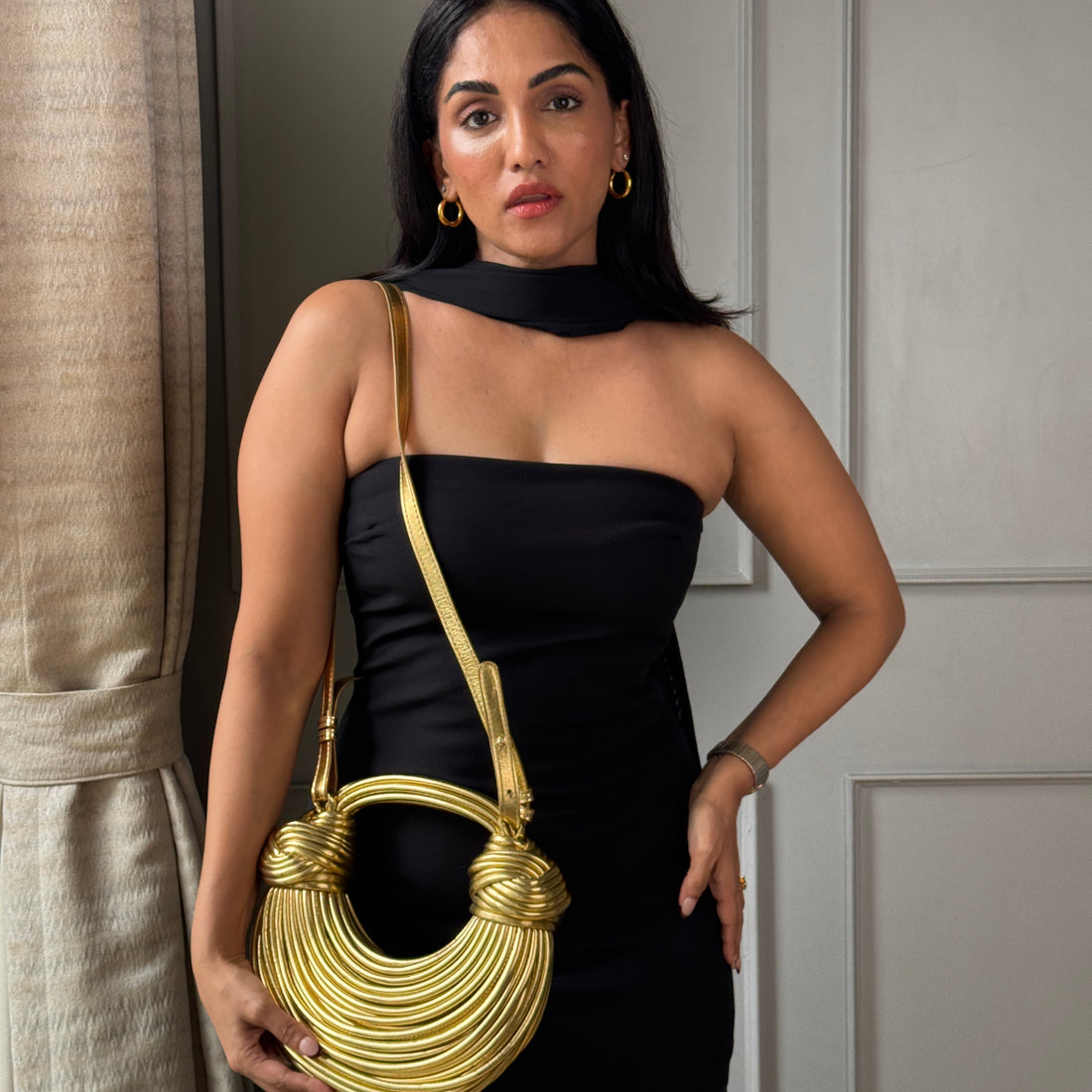 Aurora Gold Sculptural Bag