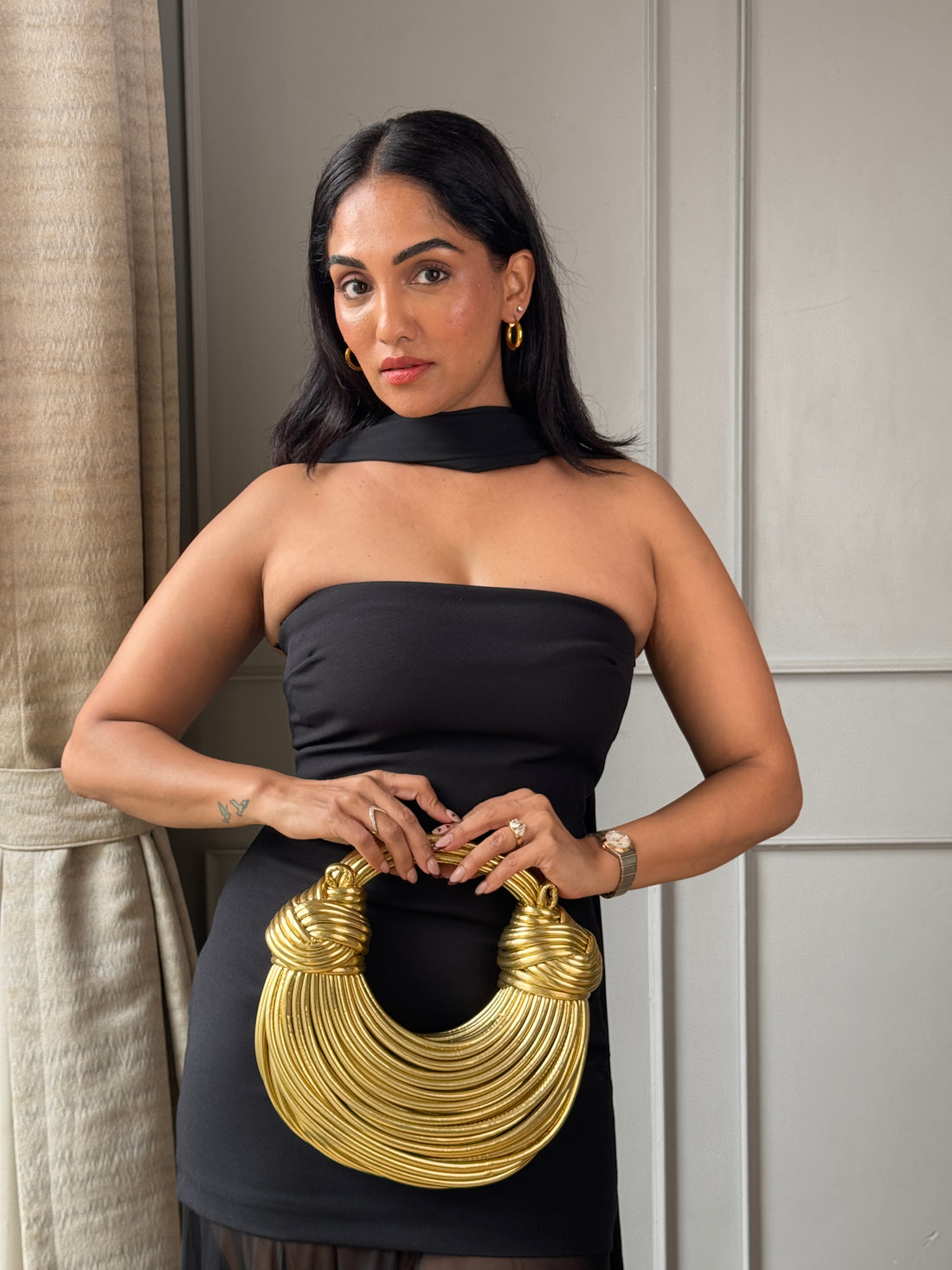 Aurora Gold Sculptural Bag