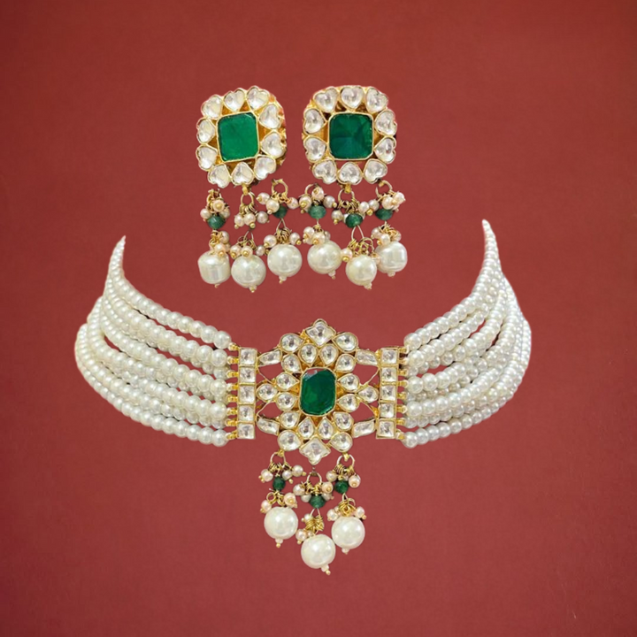 Panna Moti choker haar