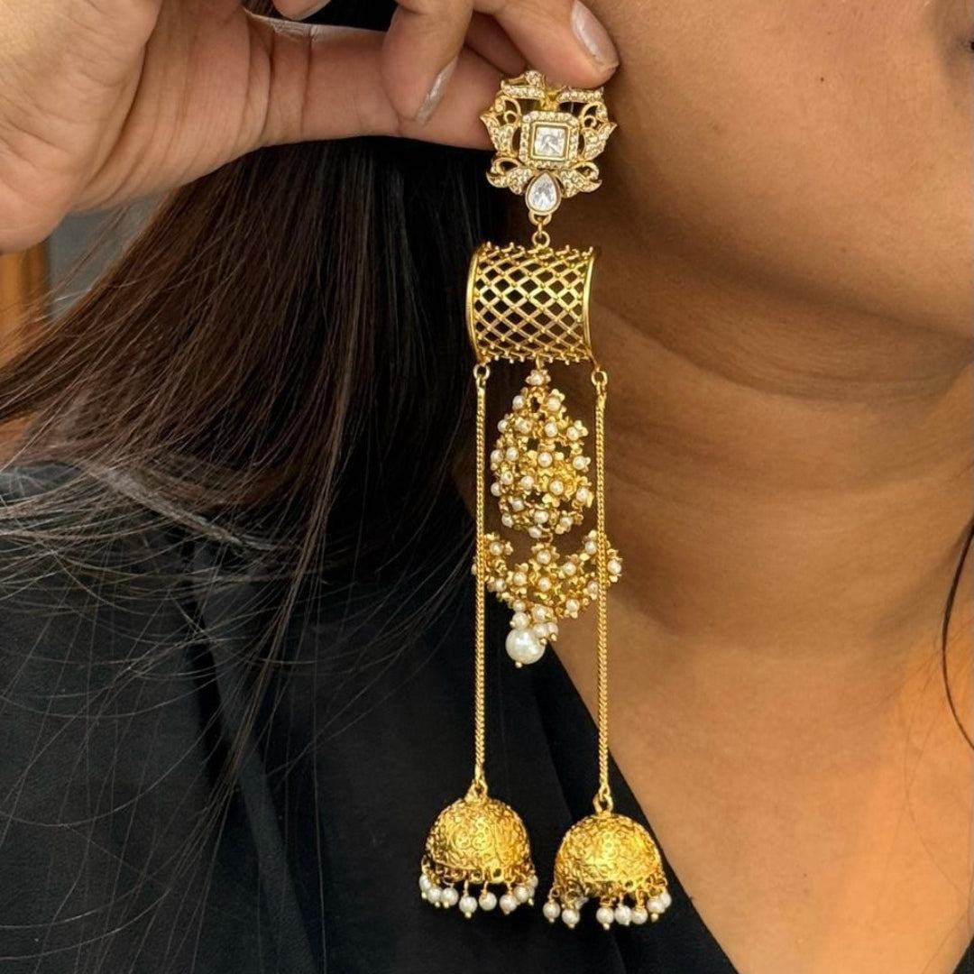 Rajnartika Jhumka Cascade Earrings