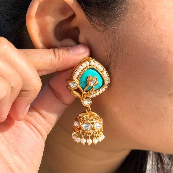 Neelkamal Turquoise Jhumkas