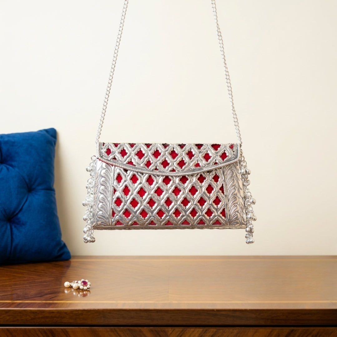 Noorjaal Crimson Handbag