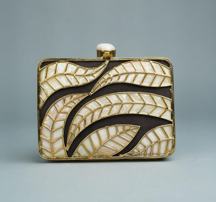 Ivory Vines Mosaic Clutch