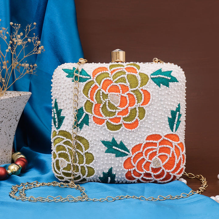Phoolkari Charm – Embroidered Garden Clutch