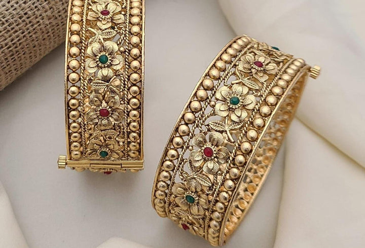 Kamalika Bangles 🌺 Where Blossoms Meet Royal Gold 🌺