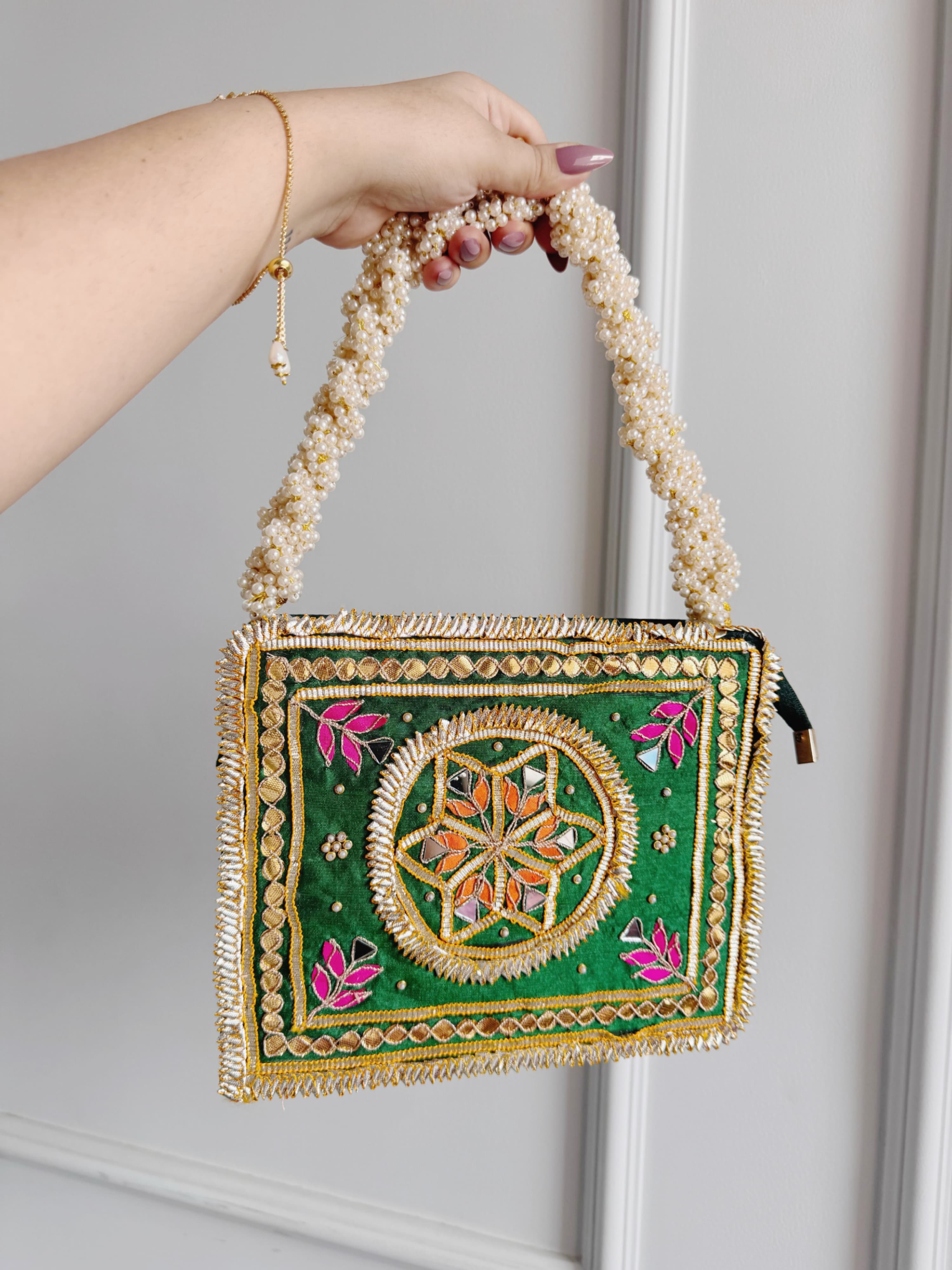 Param Sundari Gota Patti Bag Green