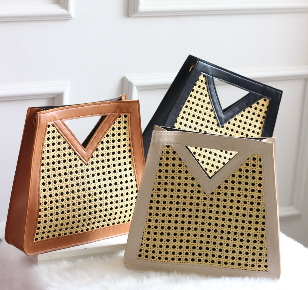 V-Cut Cane Handbag – Classic Craft. Modern Muse