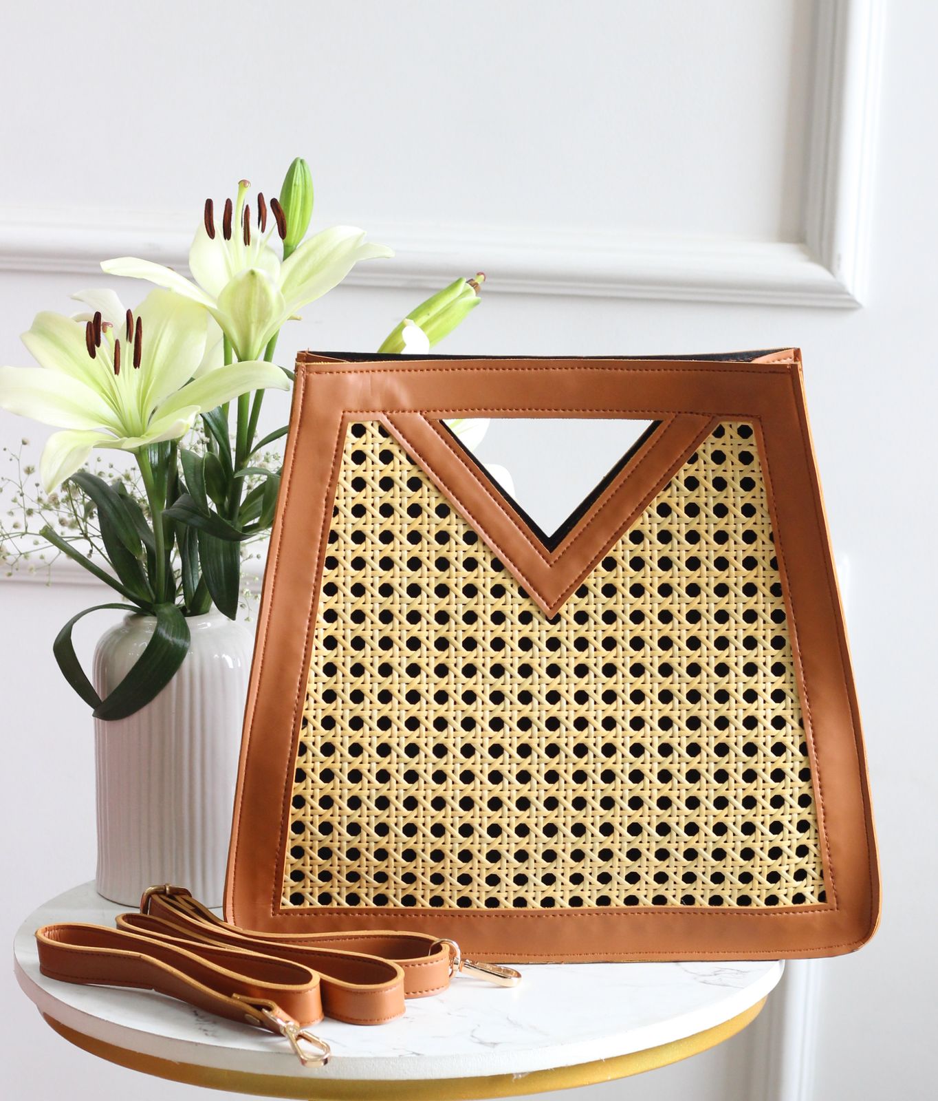 V-Cut Cane Handbag – Classic Craft. Modern Muse