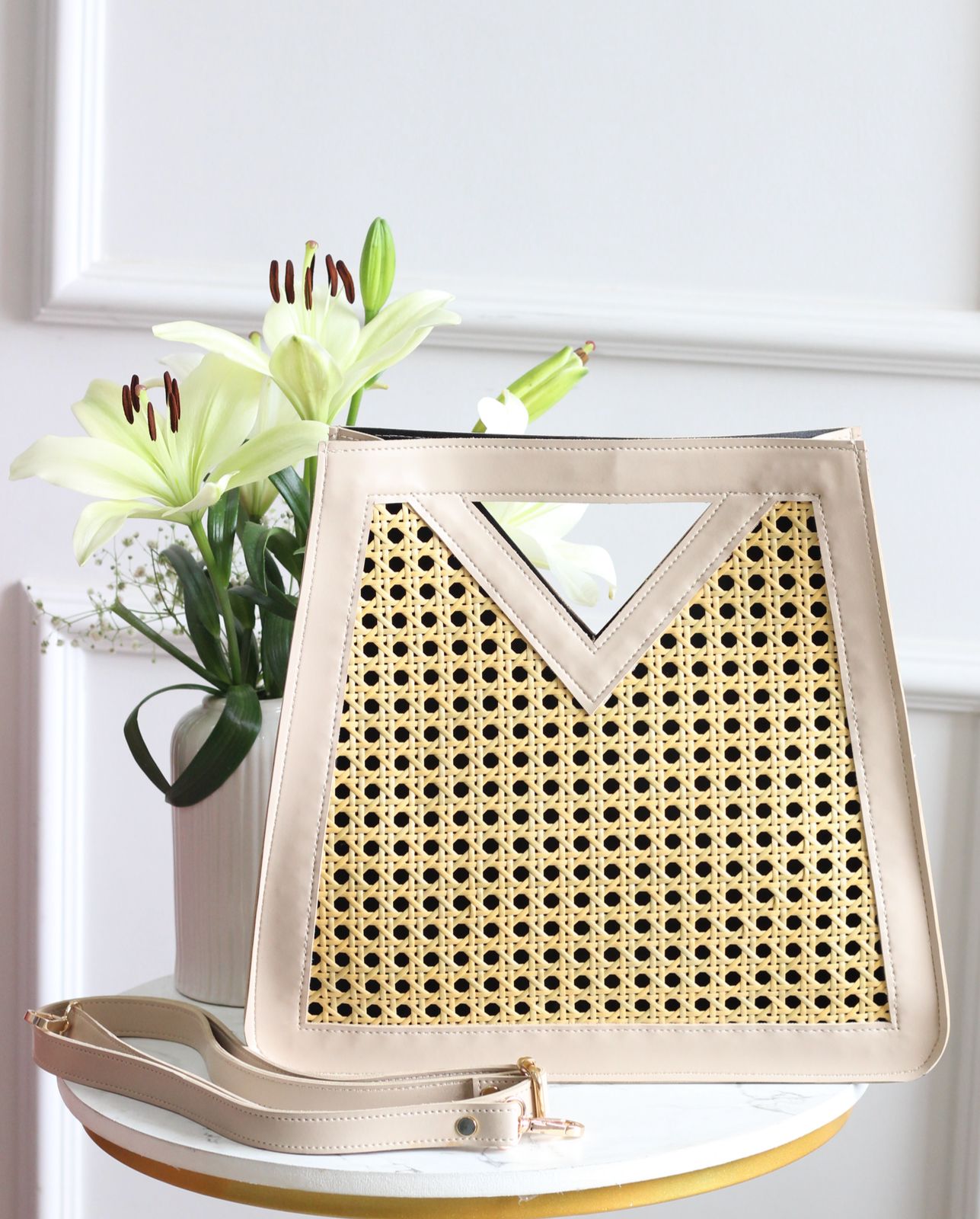 V-Cut Cane Handbag – Classic Craft. Modern Muse