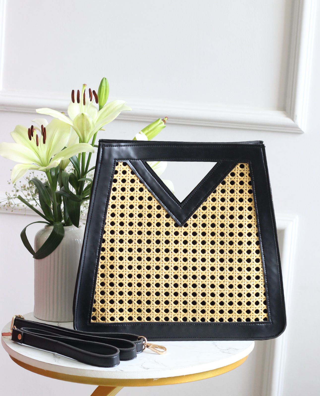 V-Cut Cane Handbag – Classic Craft. Modern Muse