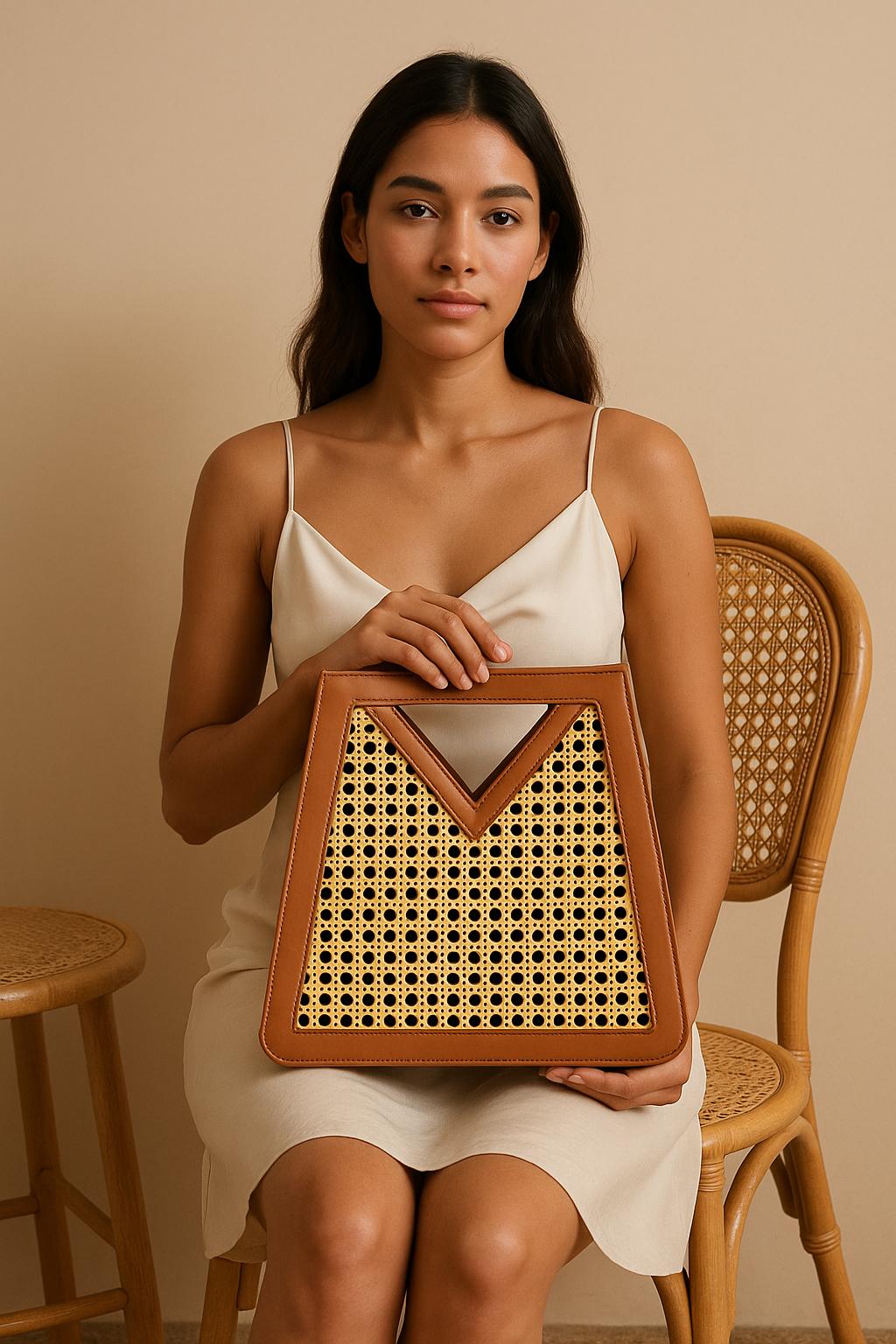 V-Cut Cane Handbag – Classic Craft. Modern Muse