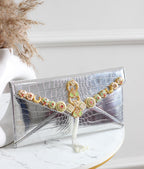 Leather-Finish Kundan Envelope Sling