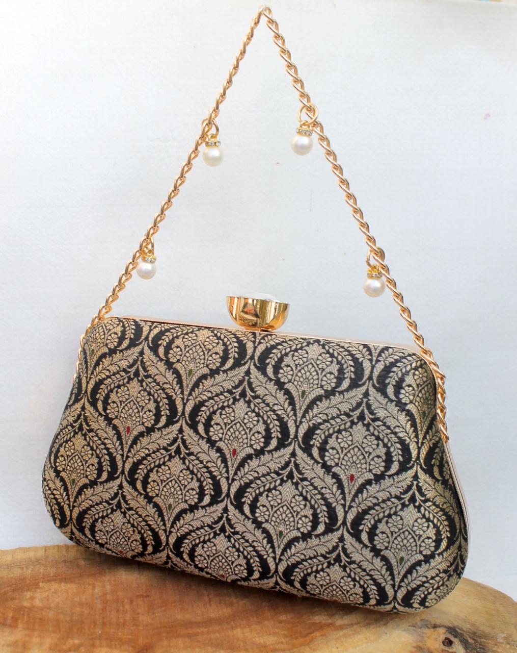 Pure Banarasi Brocade Royal Clutch
