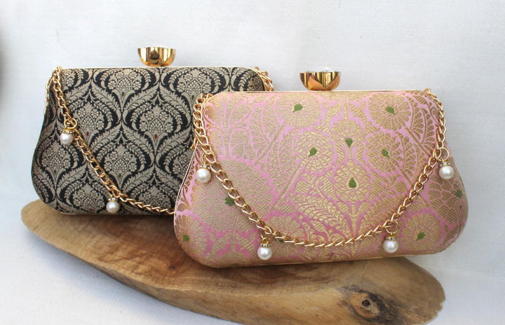 Pure Banarasi Brocade Royal Clutch