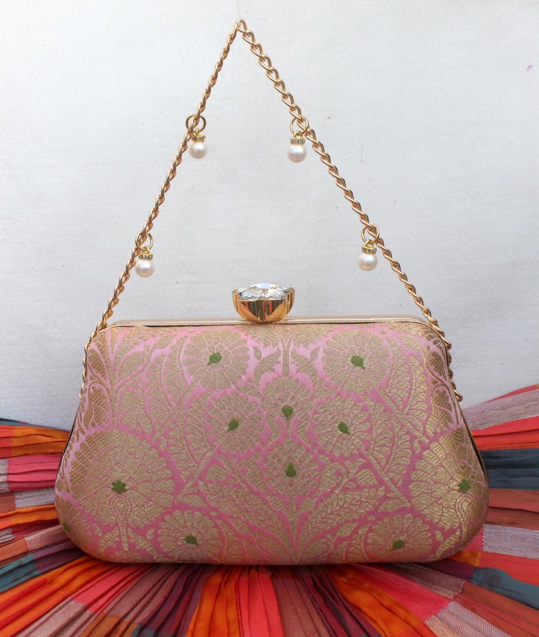 Pure Banarasi Brocade Royal Clutch